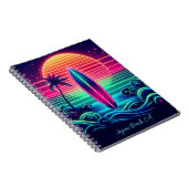 Surfen im Neon Sunset Notizblock (Rechte Seite)