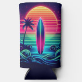 Surfen im Neon Sunset Selters Dosenkühler (Vorderseite)