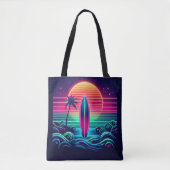 Surfen im Neon Sunset Tasche (Vorderseite)