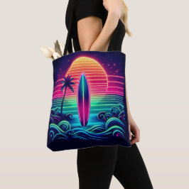 Surfen im Neon Sunset Tasche
