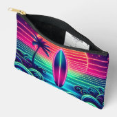Surfen im Neon Sunset Zippered Pouch Zubehörtasche (Offen)
