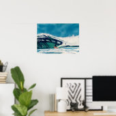 Surfen im Ozean Blue California surfart Poster (Heimbüro)