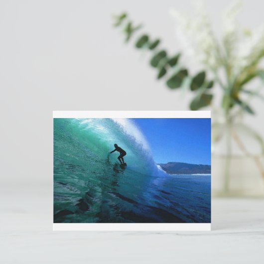 Surfen im Paradies der grünen Tube Südafrika Postkarte (Stehend Vorderseite)