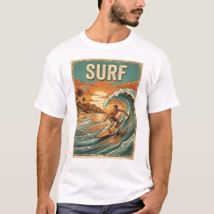 Surfen im Retro-Stil-Design T-Shirt
