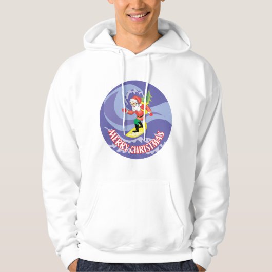 Surfen im Santa Typ Hoodie (Vorderseite)