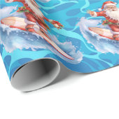 Surfen im Santa Wrapping Papier Geschenkpapier (Rolleneckpunkt)