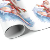 Surfen im Santa Wrapping Papier Geschenkpapier (Rolleneckpunkt)