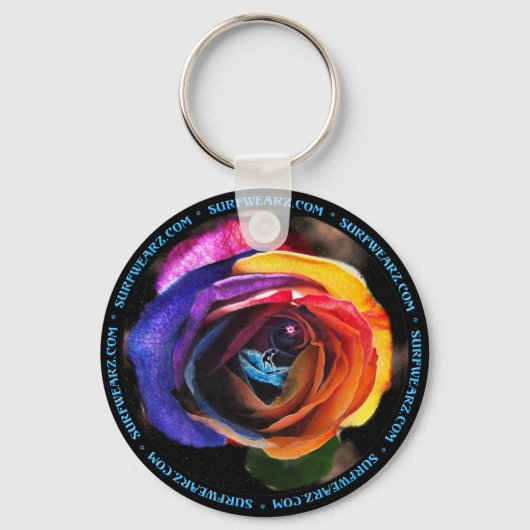 Surfen im Schlüsselanhänger der Rainbow-Rose (Vorderseite)