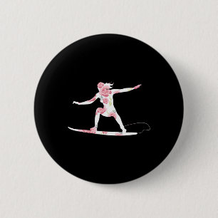 Surfen im Sommer - Surfer Strandliebhaber Coole Fl Button
