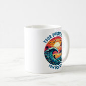 Surfen im Sunset Retro Style Kaffeetasse (VorderseiteRechts)