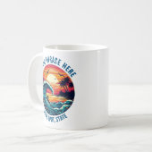 Surfen im Sunset Retro Style Kaffeetasse (Vorderseite Links)