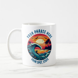 Surfen im Sunset Retro Style Kaffeetasse
