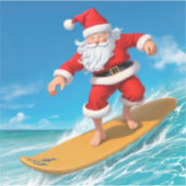 Surfen im Weihnachtsmann Aufkleber (Vorderseite)