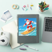 Surfen im Weihnachtsmann Aufkleber (iPad Hülle)