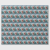 Surfen im Weihnachtsmann Geschenkpapier (Flach)