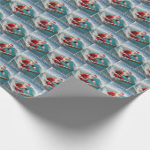 Surfen im Weihnachtsmann Geschenkpapier (Ecke)