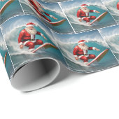 Surfen im Weihnachtsmann Geschenkpapier (Rolleneckpunkt)