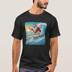 Surfen im Weihnachtsmann T-Shirt