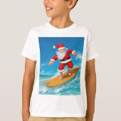 Surfen im Weihnachtsmann T-Shirt (Vorderseite)