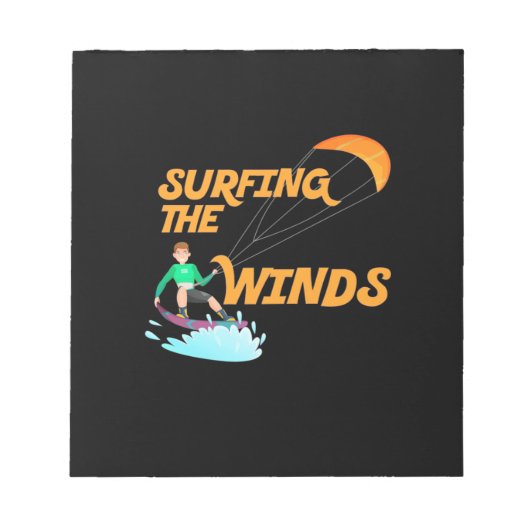 Surfen im Wind Notizblock (Vorderseite)