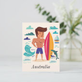 Surfen in Australien Postkarte (Stehend Vorderseite)