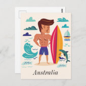 Surfen in Australien Postkarte (Vorne/Hinten)