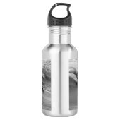 Surfen in den Waves Graustufen Wasserflasche (Vorderseite)