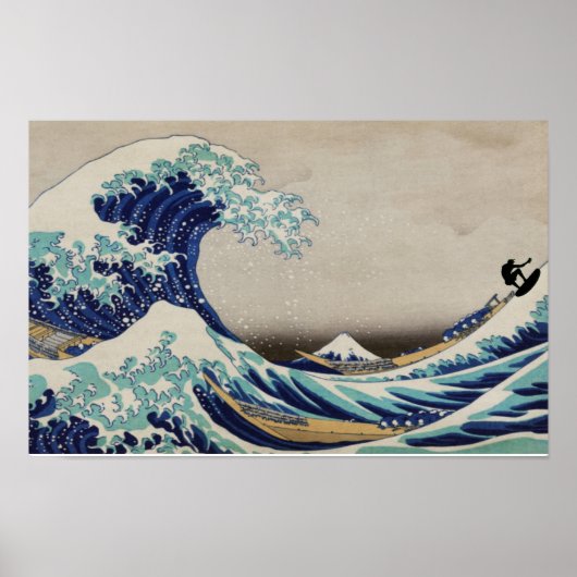 Surfen in der großen Welle Poster (Vorne)