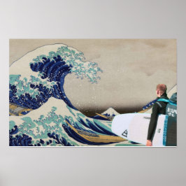 Surfen in der großen Welle Poster
