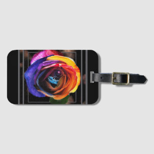 Surfen in der Regenbogen-Rose Gepäckanhänger