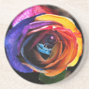 Surfen in der Regenbogen-Rose Getränkeuntersetzer
