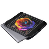 Surfen in der Regenbogen-Rose Laptopschutzhülle (Vorne Knopf)