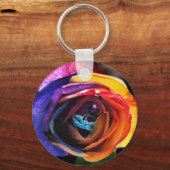 Surfen in der Regenbogen-Rose Schlüsselanhänger (Rückseite)