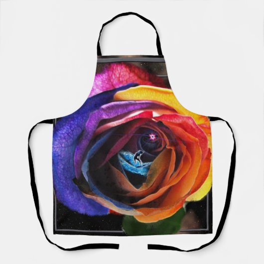 Surfen in der Regenbogen-Rose Schürze (Vorderseite)