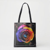 Surfen in der Regenbogen-Rose Tasche (Vorderseite)