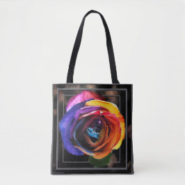 Surfen in der Regenbogen-Rose Tasche