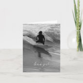 Surfen in der Waves Graustufen Danke Karte (Vorderseite)