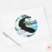 Surfen in der Wellenbrecherwelle Runder Aufkleber (Umschlag)