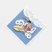 Surfen in einem Fass Serviette (Ecke)