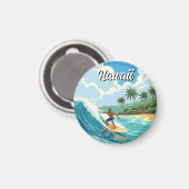 Surfen in Hawaii Magnet (Vorderseite/Rückseite)
