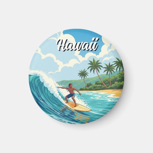 Surfen in Hawaii Magnet (Vorne)