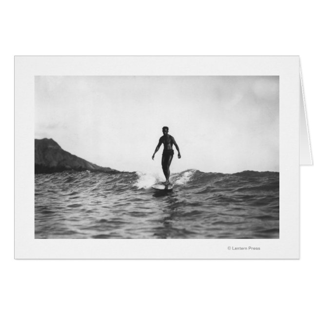 Surfen in Honolulu Hawaii Langboard Surfer (Vorderseite (Horizontal))