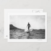 Surfen in Honolulu Hawaii Langboard Surfer Postkarte (Vorne/Hinten)