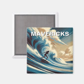 Surfen in Mavericks Magnet (Vorderseite/Rückseite)