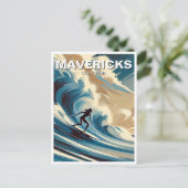 Surfen in Mavericks Postkarte (Stehend Vorderseite)