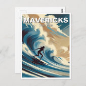Surfen in Mavericks Postkarte (Vorne/Hinten)