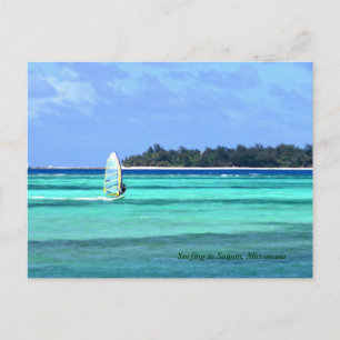 Surfen in Saipan Postkarte