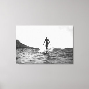 Surfen in Surfer Honolulus Hawaii Longboard Leinwanddruck