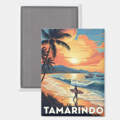 Surfen in Tamarindo Costa Rica Magnet (Vorderseite/Rückseite)