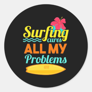 Surfen ist alles meine Probleme Runder Aufkleber